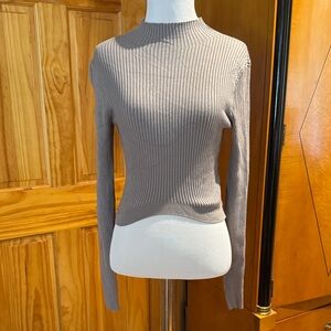 Ribbed Long Sleeve Sweater Shirt